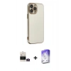 MARSİLYAN™- iPhone 14 Pro Max Kılıf Yankı Serisi - Siyah Bilvis 5in1 3D Magic Cam Ekran Koruyucu + Bilvis Titan Kamera Lens - GD