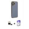 MARSİLYAN™- iPhone 14 Pro Max Kılıf Yankı Serisi - Siyah Bilvis 5in1 3D Magic Cam Ekran Koruyucu + Bilvis Titan Kamera Lens - GD