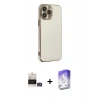 MARSİLYAN™- iPhone 14 Pro Max Kılıf Yankı Serisi - Siyah Bilvis 5in1 3D Magic Cam Ekran Koruyucu + Bilvis Titan Kamera Lens - GS