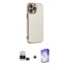 MARSİLYAN™- iPhone 14 Pro Max Kılıf Yankı Serisi - Siyah Bilvis 5in1 3D Magic Cam Ekran Koruyucu + Bilvis Titan Kamera Lens - SH