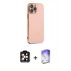 MARSİLYAN™- iPhone 14 Pro Max Kılıf Yankı Serisi - Siyah Bilvis 5in1 3D Magic Cam Ekran Koruyucu + Turuncu PVD Metal Kamera Lens