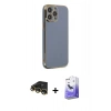 MARSİLYAN™- iPhone 14 Pro Max Kılıf Yankı Serisi - Siyah Bilvis 5in1 5D Magic Hayalet Cam Ekran Koruyucu + Raze Metal Kamera Lens - GD