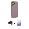MARSİLYAN™- iPhone 14 Pro Max Kılıf Yankı Serisi - Siyah Bilvis 5in1 5D Magic Hayalet Cam Ekran Koruyucu + Raze Metal Kamera Lens - GD