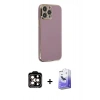 MARSİLYAN™- iPhone 14 Pro Max Kılıf Yankı Serisi - Siyah Bilvis 5in1 5D Magic Hayalet Cam Ekran Koruyucu + PVD Metal Kamera Lens - TU