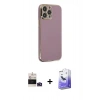 MARSİLYAN™- iPhone 14 Pro Max Kılıf Yankı Serisi - Siyah Bilvis 5in1 5D Magic Hayalet Cam Ekran Koruyucu + Bilvis Titan Kamera Lens - DNMR