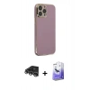 MARSİLYAN™- iPhone 14 Pro Max Kılıf Yankı Serisi - Siyah Bilvis 5in1 5D Magic Hayalet Cam Ekran Koruyucu + Raze Metal Kamera Lens - GS