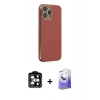 MARSİLYAN™- iPhone 14 Pro Max Kılıf Yankı Serisi - Siyah Bilvis 5in1 5D Magic Hayalet Cam Ekran Koruyucu + PVD Metal Kamera Lens - TU