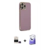 MARSİLYAN™- iPhone 14 Pro Max Kılıf Yankı Serisi - Siyah Bilvis 5in1 5D Magic Hayalet Cam Ekran Koruyucu + Bilvis Titan Kamera Lens - GD