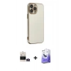 MARSİLYAN™- iPhone 14 Pro Max Kılıf Yankı Serisi - Siyah Bilvis 5in1 5D Magic Hayalet Cam Ekran Koruyucu + Bilvis Titan Kamera Lens - GD