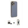 MARSİLYAN™- iPhone 14 Pro Max Kılıf Yankı Serisi - Siyah Bilvis Hayalet Cam Ekran Koruyucu + Bilvis Titan Kamera Lens - GS