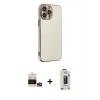 MARSİLYAN™- iPhone 14 Pro Max Kılıf Yankı Serisi - Siyah Bilvis Hayalet Cam Ekran Koruyucu + Bilvis Titan Kamera Lens - GS