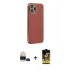 MARSİLYAN™- iPhone 14 Pro Max Kılıf Yankı Serisi - Siyah Buffer Cam Ekran Koruyucu + Bilvis Titan Kamera Lens - SH