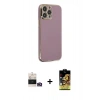 MARSİLYAN™- iPhone 14 Pro Max Kılıf Yankı Serisi - Siyah Buffer Cam Ekran Koruyucu + Bilvis Titan Kamera Lens - GD