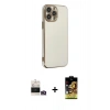 MARSİLYAN™- iPhone 14 Pro Max Kılıf Yankı Serisi - Siyah Buffer Cam Ekran Koruyucu + Bilvis Titan Kamera Lens - GD