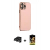 MARSİLYAN™- iPhone 14 Pro Max Kılıf Yankı Serisi - Siyah Buffer Cam Ekran Koruyucu + Raze Metal Kamera Lens - GS