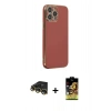 MARSİLYAN™- iPhone 14 Pro Max Kılıf Yankı Serisi - Siyah Buffer Cam Ekran Koruyucu + Raze Metal Kamera Lens - GD