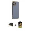 MARSİLYAN™- iPhone 14 Pro Max Kılıf Yankı Serisi - Siyah Buffer Cam Ekran Koruyucu + Raze Metal Kamera Lens - GD