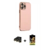 MARSİLYAN™- iPhone 14 Pro Max Kılıf Yankı Serisi - Siyah Buffer Cam Ekran Koruyucu + Raze Metal Kamera Lens - GD