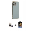 MARSİLYAN™- iPhone 14 Pro Max Kılıf Yankı Serisi - Siyah Buffer Hayalet Cam Ekran Koruyucu + Bilvis Titan Kamera Lens - SH