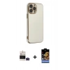 MARSİLYAN™- iPhone 14 Pro Max Kılıf Yankı Serisi - Siyah Buffer Hayalet Cam Ekran Koruyucu + Bilvis Titan Kamera Lens - DNMR
