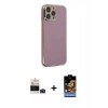 MARSİLYAN™- iPhone 14 Pro Max Kılıf Yankı Serisi - Siyah Buffer Hayalet Cam Ekran Koruyucu + Bilvis Titan Kamera Lens - DNMR