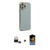MARSİLYAN™- iPhone 14 Pro Max Kılıf Yankı Serisi - Siyah Buffer Hayalet Cam Ekran Koruyucu + Bilvis Titan Kamera Lens - DNMR