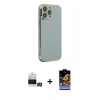 MARSİLYAN™- iPhone 14 Pro Max Kılıf Yankı Serisi - Siyah Buffer Hayalet Cam Ekran Koruyucu + Bilvis Titan Kamera Lens - GD