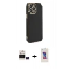 MARSİLYAN™- iPhone 14 Pro Max Kılıf Yankı Serisi - Siyah Joko 5D Cam + Bilvis Titan Kamera Lens - DNMR
