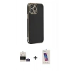 MARSİLYAN™- iPhone 14 Pro Max Kılıf Yankı Serisi - Siyah Joko 5D Cam + Bilvis Titan Kamera Lens - GS
