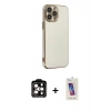 MARSİLYAN™- iPhone 14 Pro Max Kılıf Yankı Serisi - Siyah Joko 5D Cam + PVD Metal Kamera Lens - TU