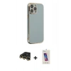 MARSİLYAN™- iPhone 14 Pro Max Kılıf Yankı Serisi - Siyah Joko 5D Cam + Raze Metal Kamera Lens - GD