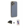 MARSİLYAN™- iPhone 14 Pro Max Kılıf Yankı Serisi - Siyah Joko 5D Cam + Raze Metal Kamera Lens - GD