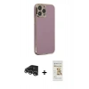 MARSİLYAN™- iPhone 14 Pro Max Kılıf Yankı Serisi - Siyah Mat Seramik Nano Ekran Koruyucu + Raze Metal Kamera Lens - GS