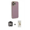 MARSİLYAN™- iPhone 14 Pro Max Kılıf Yankı Serisi - Siyah Mat Seramik Nano Ekran Koruyucu + Turuncu PVD Metal Kamera Lens