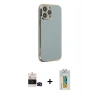 MARSİLYAN™- iPhone 14 Pro Max Kılıf Yankı Serisi - Siyah Polymer Nano Ekran Koruyucu + Bilvis Titan Kamera Lens - SH