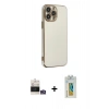 MARSİLYAN™- iPhone 14 Pro Max Kılıf Yankı Serisi - Siyah Polymer Nano Ekran Koruyucu + Bilvis Titan Kamera Lens - GS