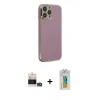 MARSİLYAN™- iPhone 14 Pro Max Kılıf Yankı Serisi - Siyah Polymer Nano Ekran Koruyucu + Bilvis Titan Kamera Lens - GS