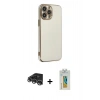 MARSİLYAN™- iPhone 14 Pro Max Kılıf Yankı Serisi - Siyah Polymer Nano Ekran Koruyucu + Raze Metal Kamera Lens - GS