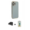 MARSİLYAN™- iPhone 14 Pro Max Kılıf Yankı Serisi - Siyah Polymer Nano Ekran Koruyucu + Raze Metal Kamera Lens - GS