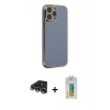 MARSİLYAN™- iPhone 14 Pro Max Kılıf Yankı Serisi - Siyah Polymer Nano Ekran Koruyucu + Raze Metal Kamera Lens - GS