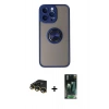 MARSİLYAN™- iPhone 14 Pro Max Kılıf Yörünge Çizgi - Şeffaf 360 Full Body Arka Koruyucu + Raze Metal Kamera Lens - GD