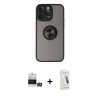 MARSİLYAN™- iPhone 14 Pro Max Kılıf Yörünge Çizgi - Şeffaf Pasifik Cam Ekran Koruyucu + Bilvis Titan Kamera Lens - GS
