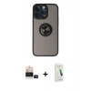 MARSİLYAN™- iPhone 14 Pro Max Kılıf Yörünge Çizgi - Şeffaf Pasifik Cam Ekran Koruyucu + Bilvis Titan Kamera Lens - SH