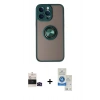 MARSİLYAN™- iPhone 14 Pro Max Kılıf Yörünge Çizgi - Şeffaf Royal Nano Ekran Koruyucu + Bilvis Titan Kamera Lens - SH