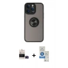 MARSİLYAN™- iPhone 14 Pro Max Kılıf Yörünge Çizgi - Şeffaf Royal Nano Ekran Koruyucu + Bilvis Titan Kamera Lens - SH