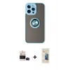 MARSİLYAN™- iPhone 14 Pro Max Kılıf Yörünge Çizgi - Siyah 6D Mat Seramik Hayalet Nano Ekran Koruyucu + Bilvis Titan Kamera Lens - SH