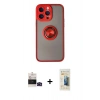 MARSİLYAN™- iPhone 14 Pro Max Kılıf Yörünge Çizgi - Siyah 6D Mat Seramik Hayalet Nano Ekran Koruyucu + Bilvis Titan Kamera Lens - SH