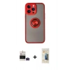 MARSİLYAN™- iPhone 14 Pro Max Kılıf Yörünge Çizgi - Siyah 6D Mat Seramik Hayalet Nano Ekran Koruyucu + Bilvis Titan Kamera Lens - DNMR