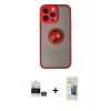 MARSİLYAN™- iPhone 14 Pro Max Kılıf Yörünge Çizgi - Siyah 6D Mat Seramik Hayalet Nano Ekran Koruyucu + Bilvis Titan Kamera Lens - GS