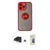 MARSİLYAN™- iPhone 14 Pro Max Kılıf Yörünge Çizgi - Siyah 6D Mat Seramik Hayalet Nano Ekran Koruyucu + Raze Metal Kamera Lens - GS